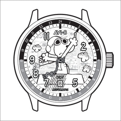 Hawker Hurricane Kent GMT Automatic Peanuts Snoopy Flying Ace Limited Edition<br>AV-4136