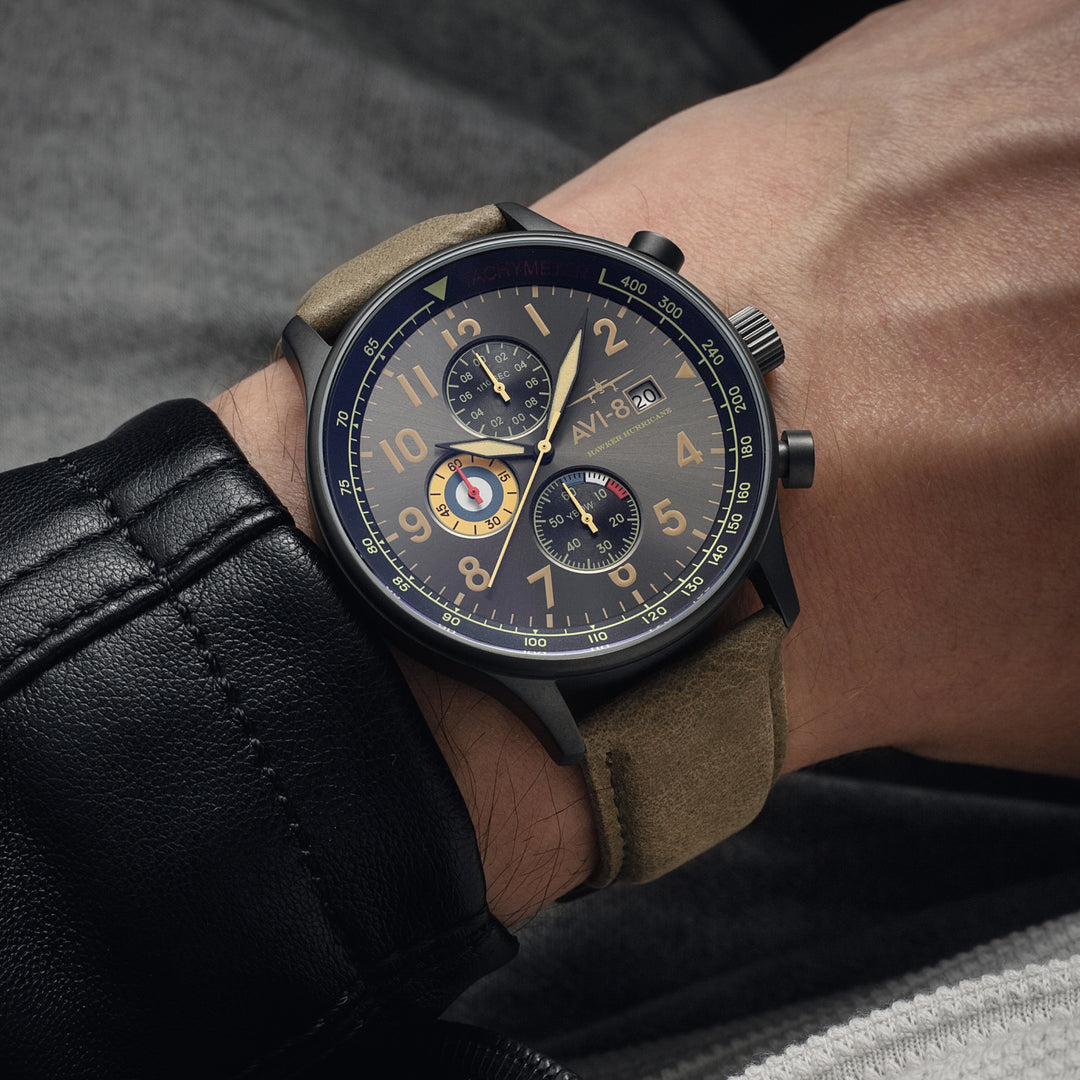 Dark Earth | Hawker Hurricane Classic Chronograph – AVI-8 Timepieces