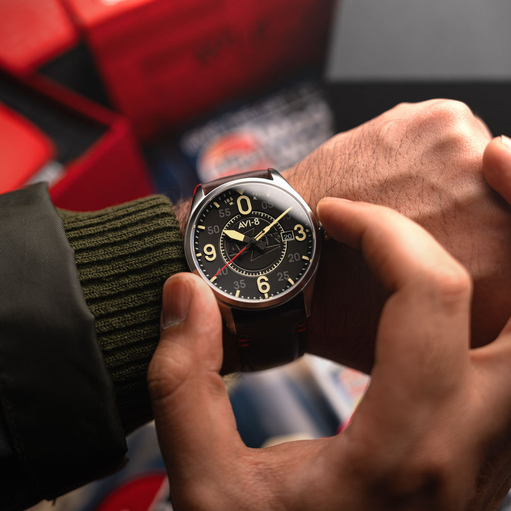 Granite Black Spitfire Smith Automatic Airfix Edition AVI 8 Timepieces