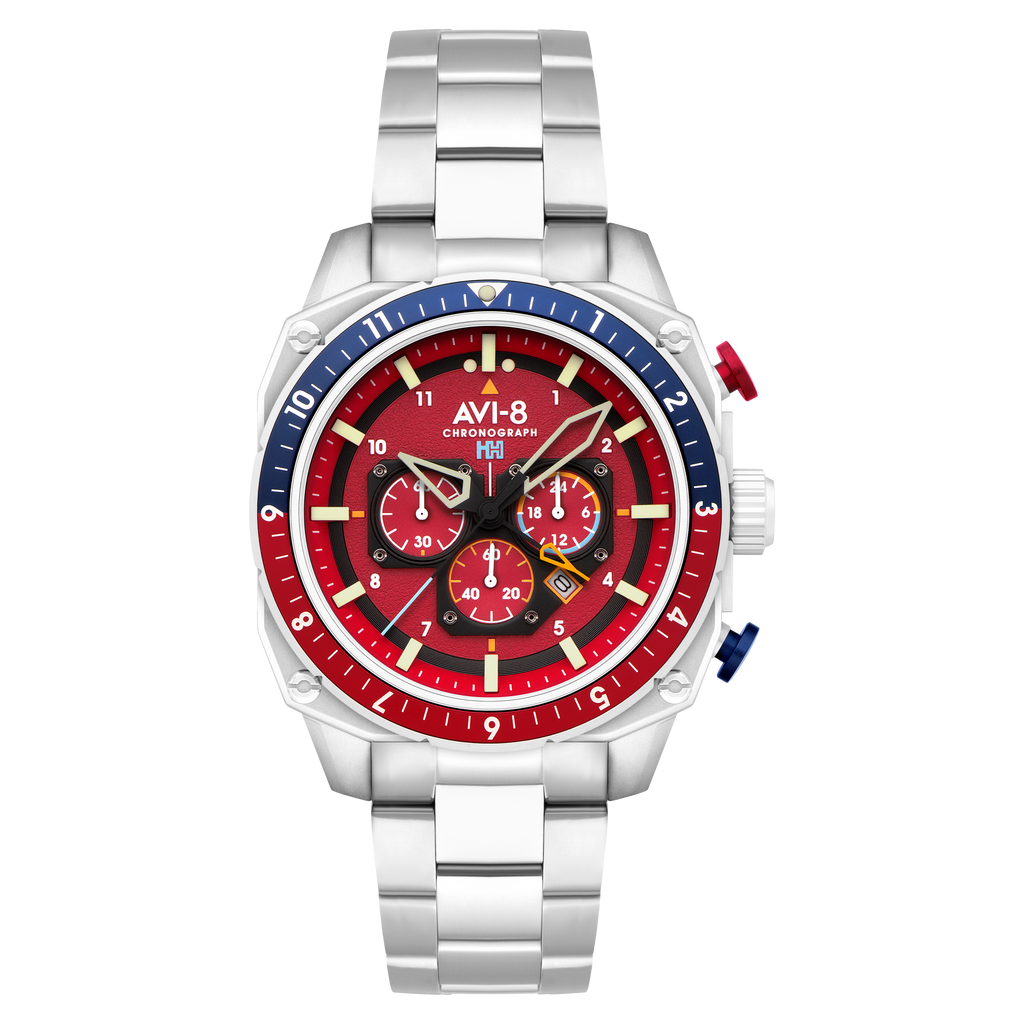 Crimson Red | Hawker Hunter Atlas Dual Time Chronograph – AVI-8