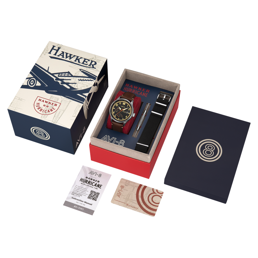 Metropolis Black | Hawker Hurricane Mckellar Dual Time – AVI-8 Metropolis Black | Hawker Hurricane Mckellar Dual Time – AVI-8