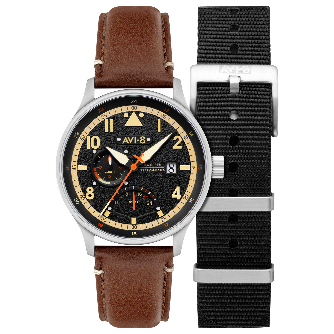 Metropolis Black | Hawker Hurricane Mckellar Dual Time – AVI-8 Metropolis Black | Hawker Hurricane Mckellar Dual Time – AVI-8