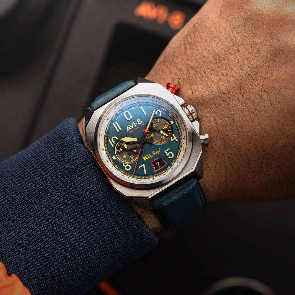Aviation Blue | Bell X-1 Machbuster Chronograph – AVI-8 Timepieces