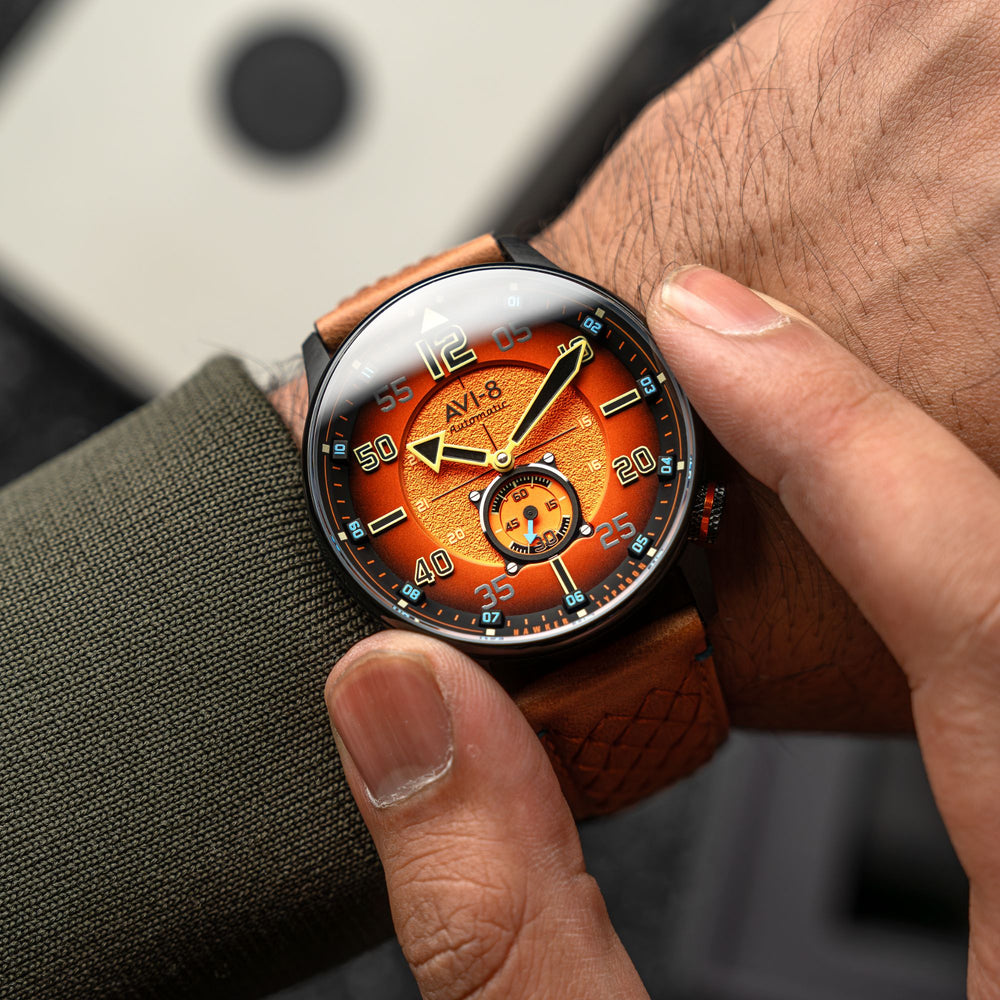 Burnt Orange | Hawker Typhoon Baldwin Automatic – AVI-8 Timepieces