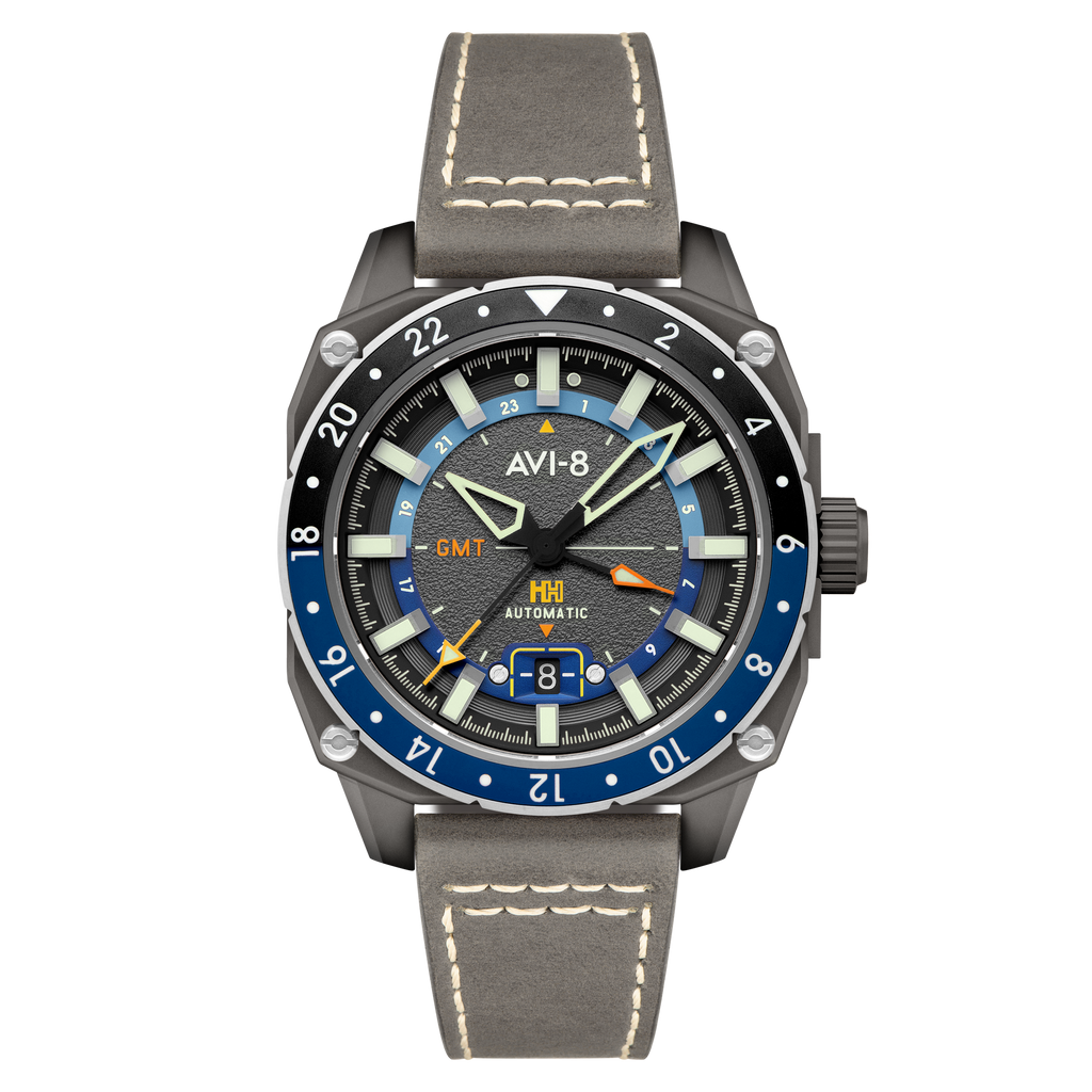 Mist Grey | Hawker Hunter Atlas GMT Automatic – AVI-8 Timepieces