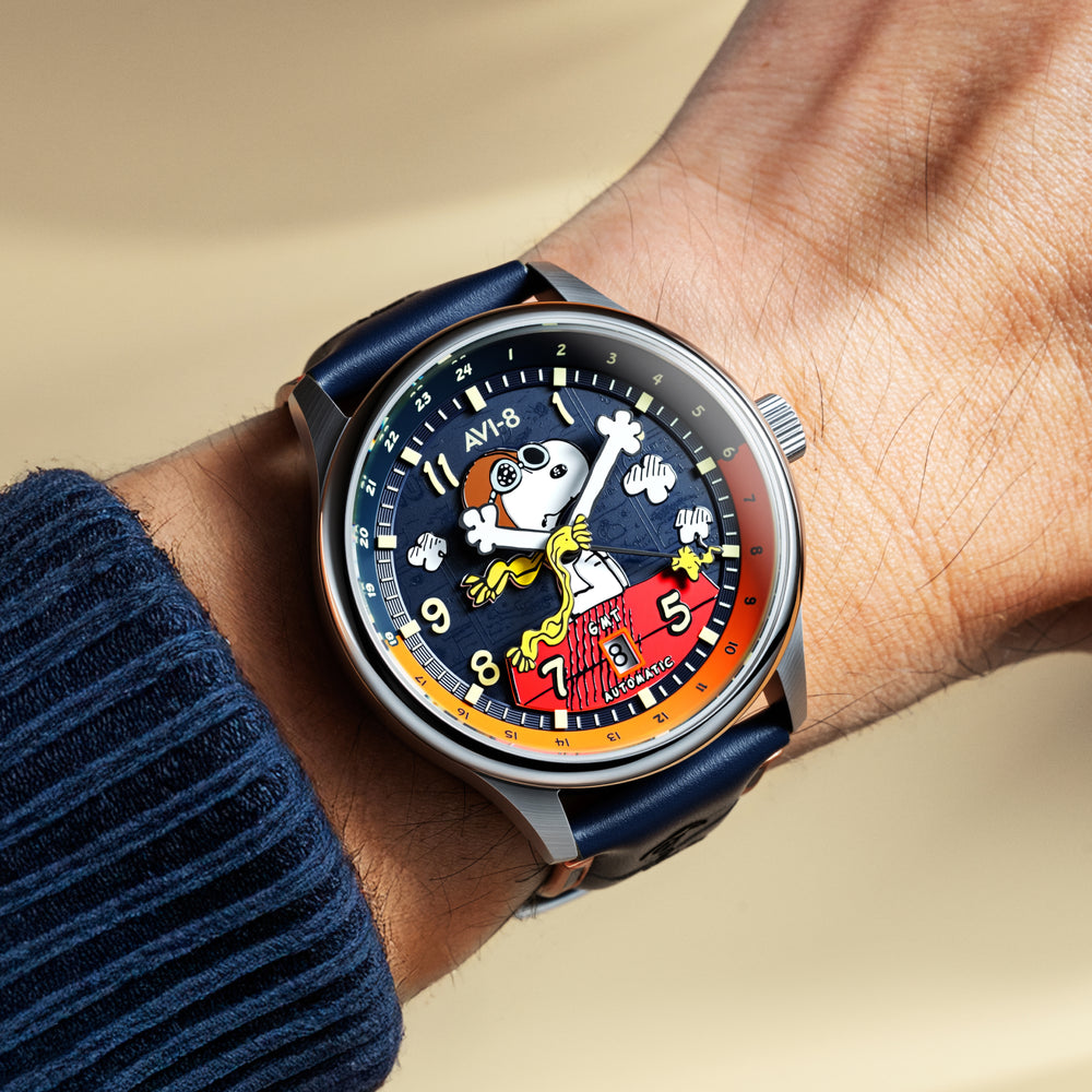 SNOOPY　時計 Sketchbook Blue | Hawker Hurricane Kent GMT Automatic Peanuts
