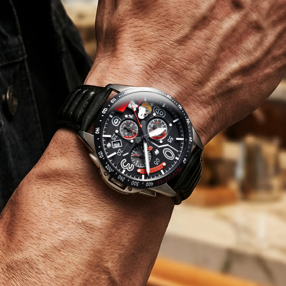 Biplane Black | P-51 Mustang Blakeslee Chronograph Peanuts Snoopy