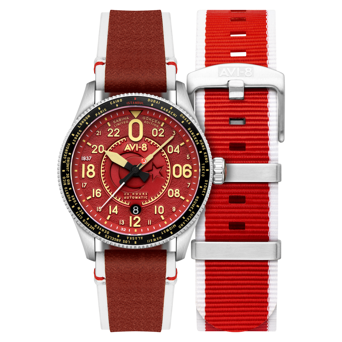 Gökçen Red | Sabiha Gökçen 24 Hour Automatic Limited Edition – AVI