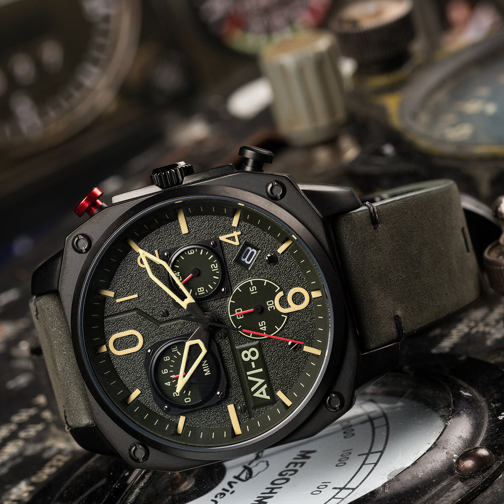 DEEP GREEN BLACK RETROGRADE CHRONOGRAPH 5