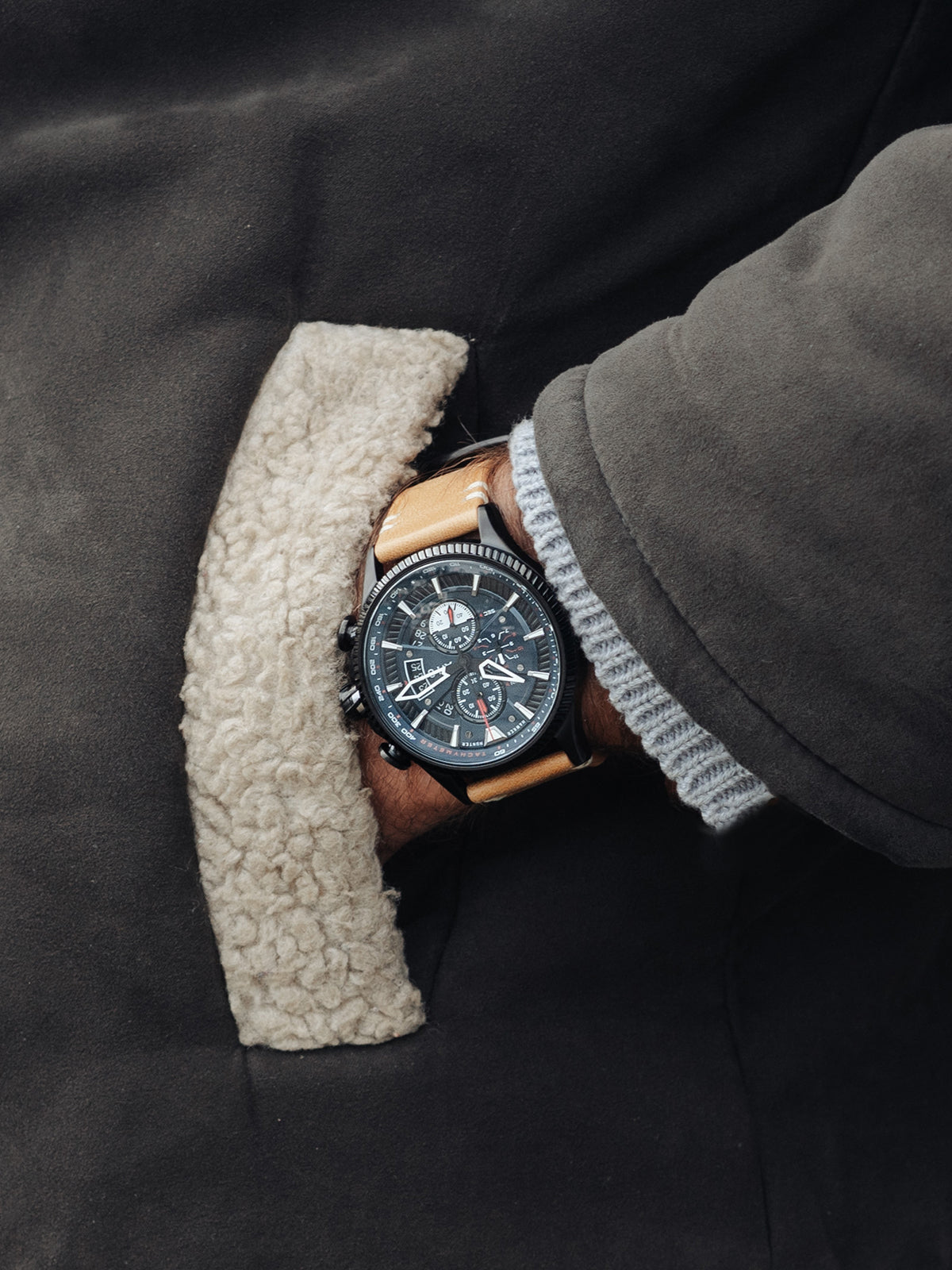 CARBON NAVY AVON CHRONOGRAPH 3