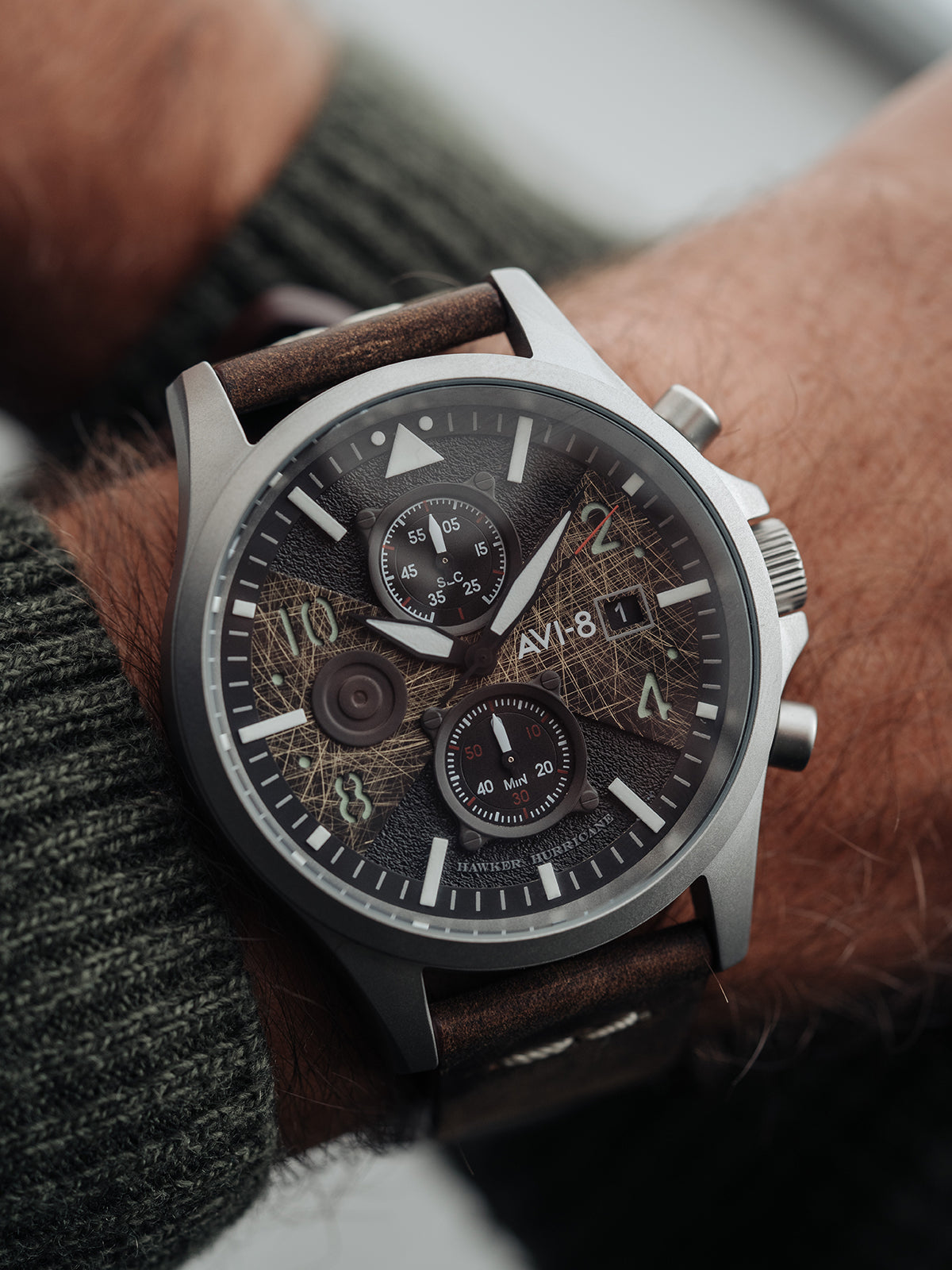 SLATE STEEL BROWN BULMAN CHRONOGRAPH 2