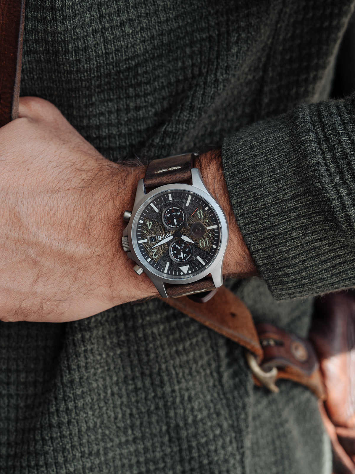 SLATE STEEL BROWN BULMAN CHRONOGRAPH 3