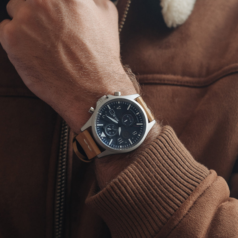 NAVY TAN BULMAN CHRONOGRAPH 3